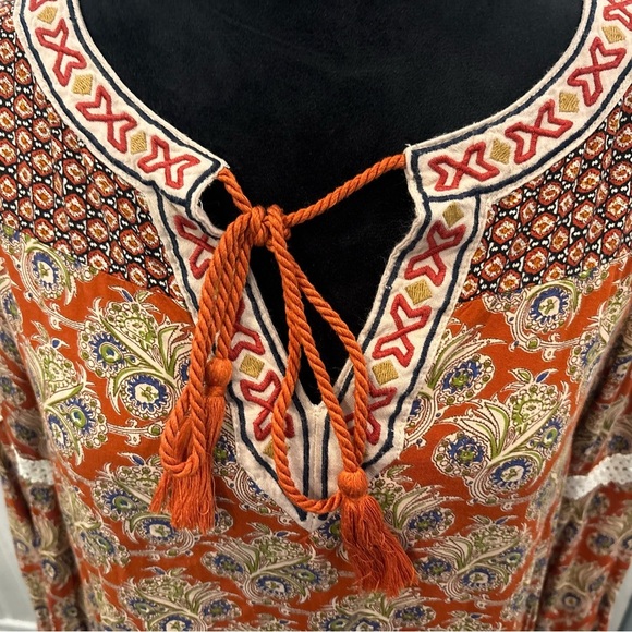 Flying Tomato Anthropologie Boho Hippie  3/4 Bell Sleeve Tunic Sz Sm rn#121970 - Picture 3 of 7